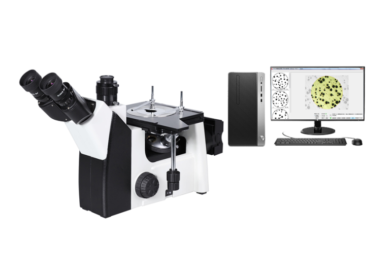 Struktur, prinsip dan aplikasi mikroskop metalografi.